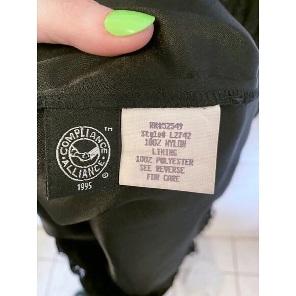 Vintage Compliance Alliance Black Lace Spaghetti Strap Mini Dress, size small - Picture 5 of 9